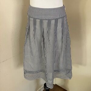 Vtg Y2k Japanese Innowave Casual Navy Blue and White Striped Skirt Ladies 00s